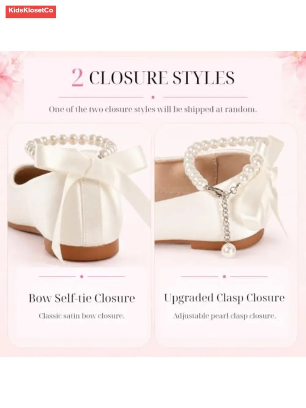 Toddler Girls Mary Jane Ballet Flats with Pearl Ankle Strap, Princess Dress